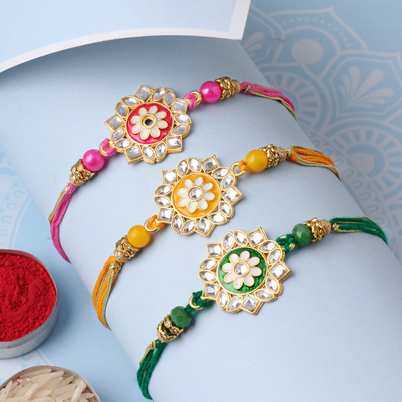 Colorful Kundan Rakhis - Canada