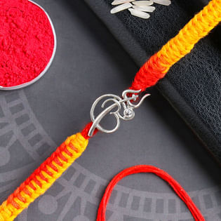 Mystical Om Trishul Silver Rakhi