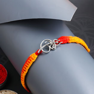 Om Trishul Silver Rakhi