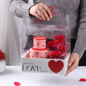 Red Roses N Choco Bento Cake Hamper