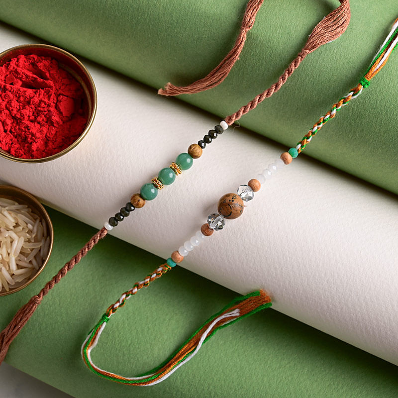 Special Stone Rakhi Set - Rakhis to USA
