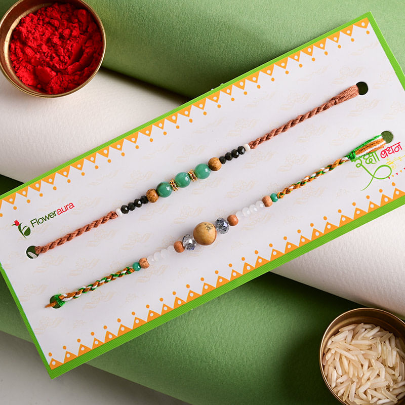Special Stone Rakhi Set - Rakhis to USA