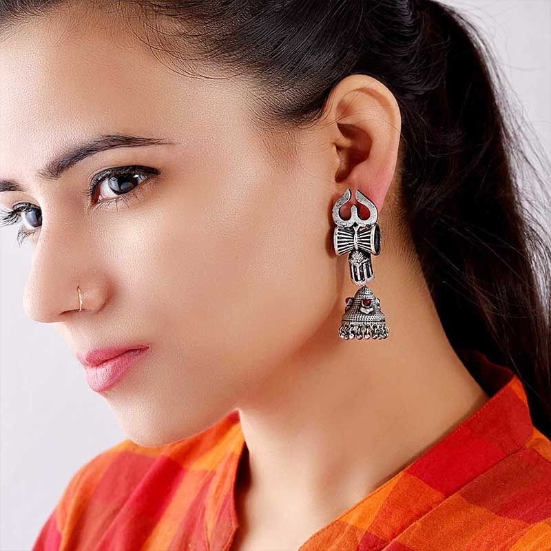 Trishul Damru Jhumka Set