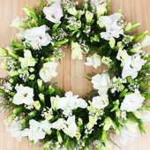 Mixed White Funeral Flowers Arrangement