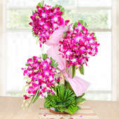 90 Purple Orchids Arrangement