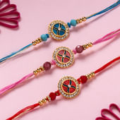 Set of 3 Stone Designer Chakra Rakhis