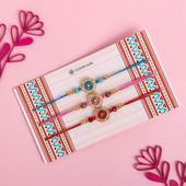 Set of 3 Stone Designer Chakra Rakhis