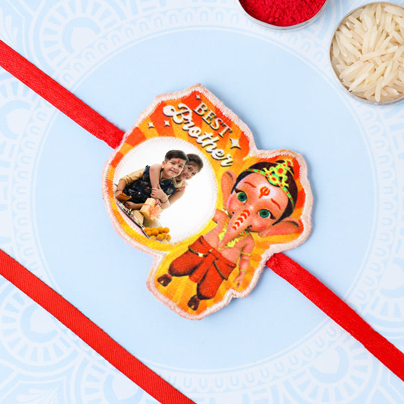One Ganesha Personalised Rakhi - Personalised Ganesha Rakhi Pack