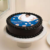 Top view of Personalised Birthday Photo cake