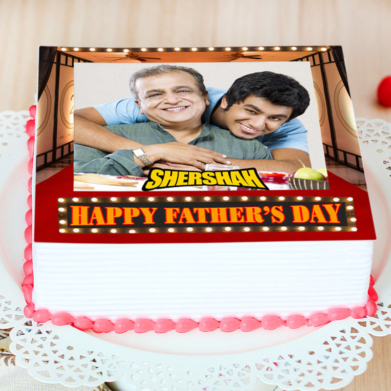 happy fathers day cake with name - Zoom View