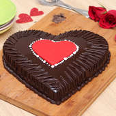 Front view of Chocolate Truffle Love Cake