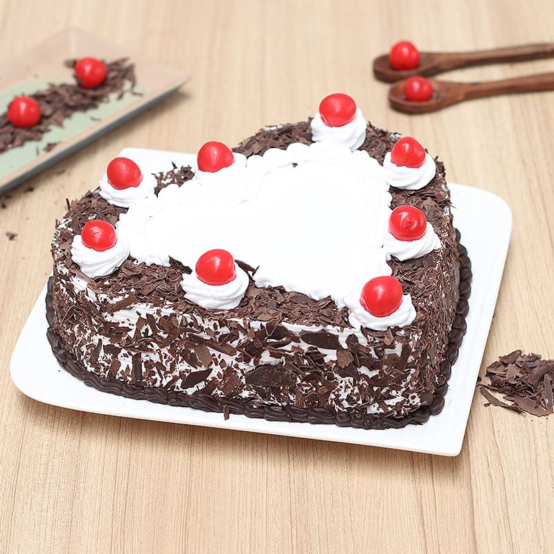 Heart-Shape Black Forest Birthday Cake