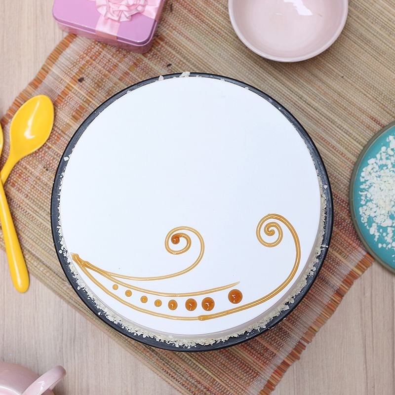 Top View Vanilla Birthday Cake Online