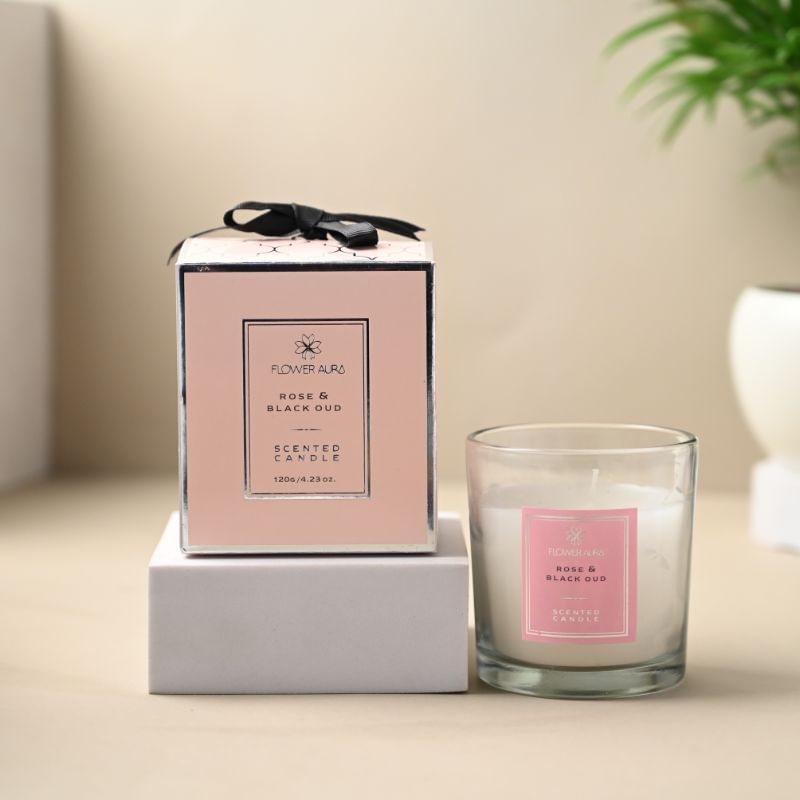 Rose & Black oud Scented Candle