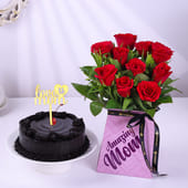 Red Roses N Truffle Treat For Mom