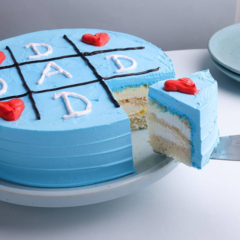 Blue Theme Pineapple Cake for Dad