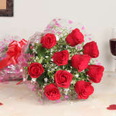 Send Red Roses Bouquet Online in India