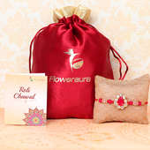 Red Rakhi With Gifts Hampers For brother