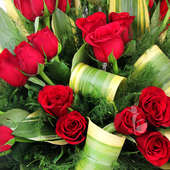40 Red Roses Arrangement in Zoomed View