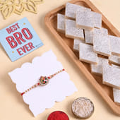  Colourful Floral Rakhi With Kaju Katli