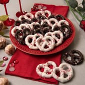Thirty Chocolate Pretzels For Valentines Day