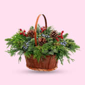 Festive Evergreen Holiday Basket