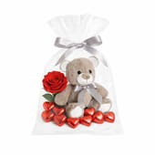 Romantic Heart Tin with Teddy N Roses