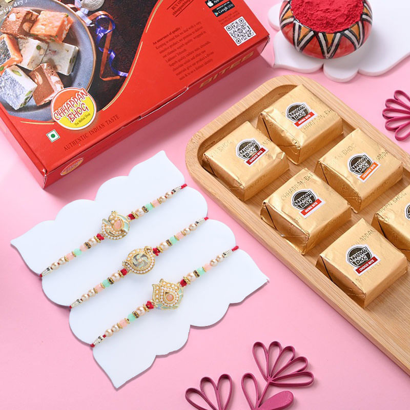 Power Charm Rakhis with Mewa Bites, Online Rakhi to UK