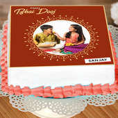 Happy Bhai Dooj Photo Cake