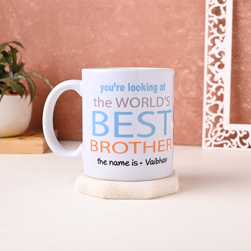 Personalised Brothers Mug with Front Sided View