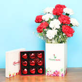 Carnations with Chocolates Combo
