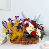 Flowers & Chocolates Gift Basket for Valentine