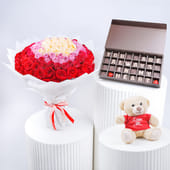 A Confession Of Love With Roses N Chocolates