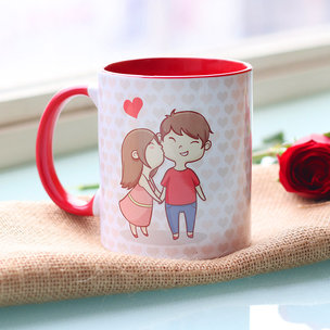 Love Forever Printed Couple Mug with Back Sided View