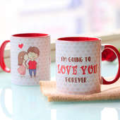 Love Forever Printed Couple Mug with Both Side View