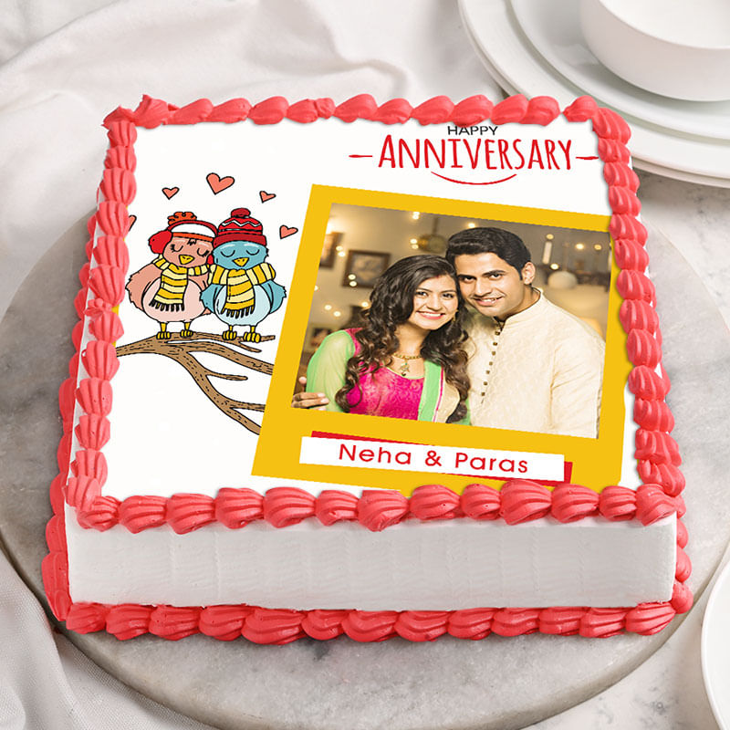 Marriage Anniversary Photo Cake