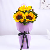 A Warm Evening Embrace Of Sunflowers