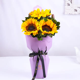 A Warm Evening Embrace Of Sunflowers