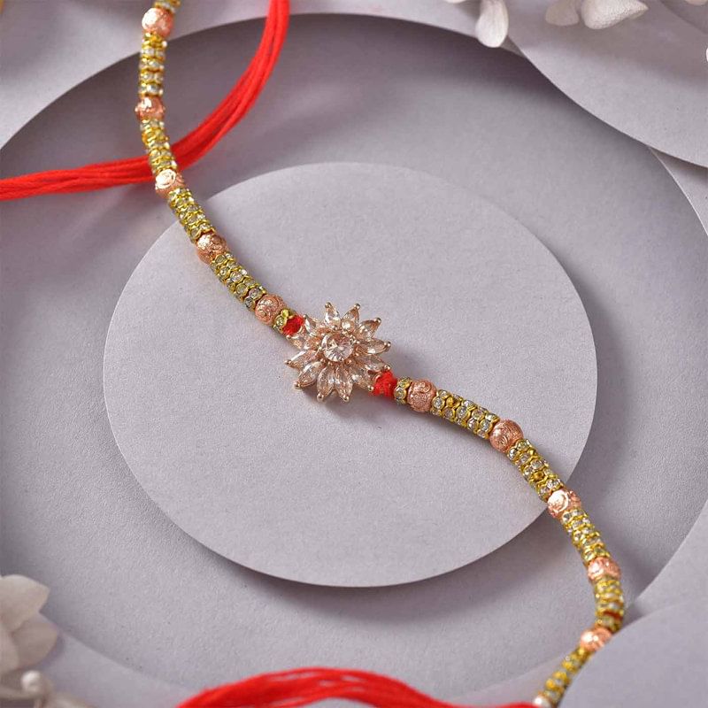 Ad Embellished Floral Rakhi