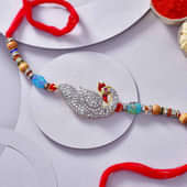 Ad Studded Peacock Rakhi