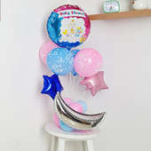 Adorable Baby Shower Foil Balloon: Multicolour balloon bouquet 