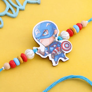 Adorable Captain America Beads Kids Rakhi
