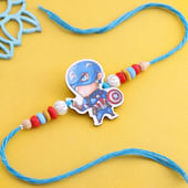 Adorable Captain America Beads Kids Rakhi