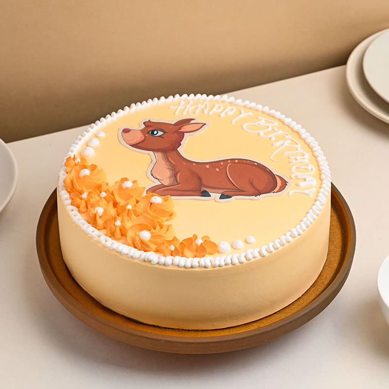 Adorable Deer Theme Cake - Birthday Special