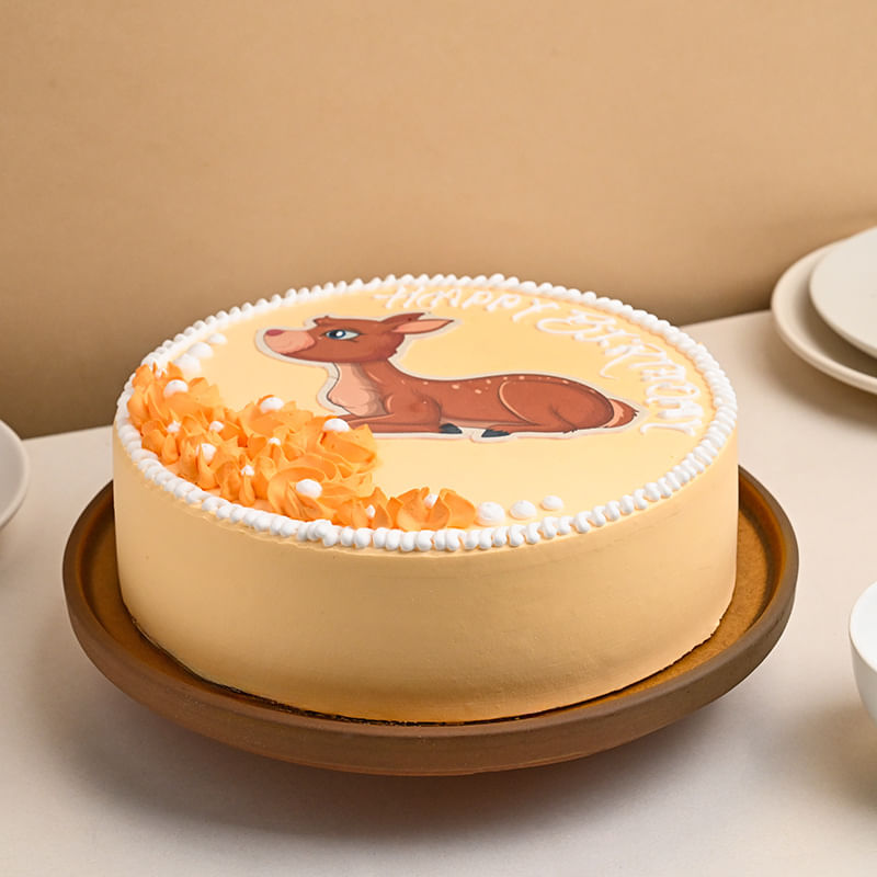 Adorable Deer Theme Cake - Side View