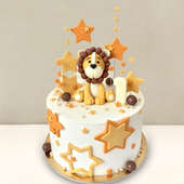 Adorable Lion King Themed Fondant Cake
