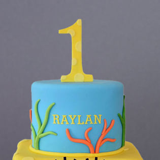 Upper View of Adorable SpongeBob Fondant Cake