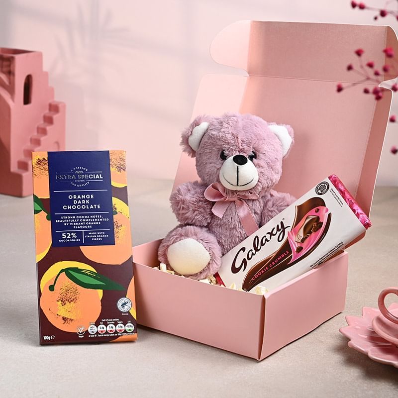 Adorable Teddy N Chocolates Gift Set