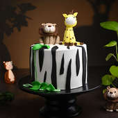 Side View of Adorable Wildlife Cake