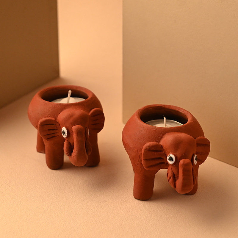 Aesthetic Elephant Diya set